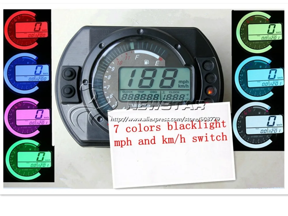 Universal Motorcycle Mph Kmh Lcd Digital Odometer