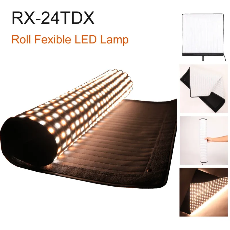 FalconEyes RX-24TDX квадратный Rollable ткань LED заполнить свет лампы Studio Видео Lihting Панель 150 Вт Би-Цвет 3000 К-5600 К Softbox