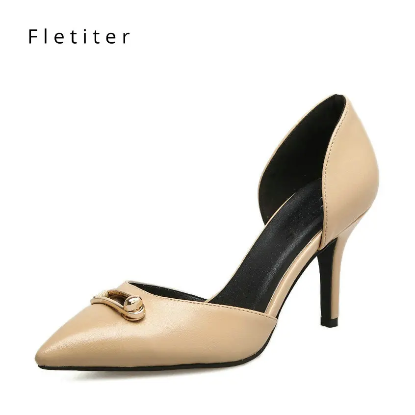 Women Shoes High Heels ladies leather shoes Designer Pointe Toe dress Pumps Female office Work Black shoes for womens Fletiter