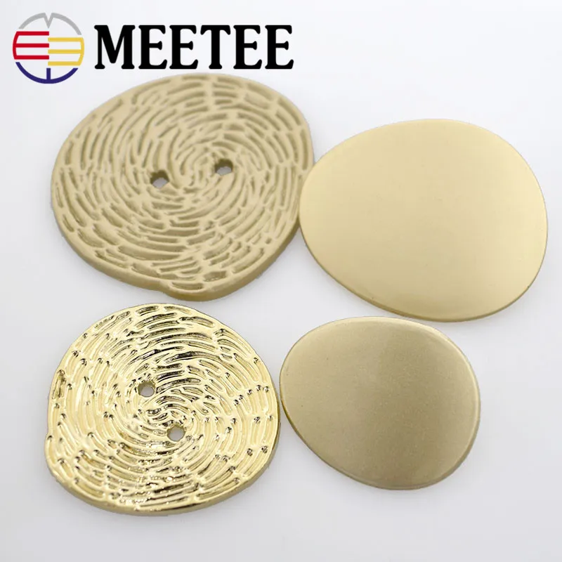 

5Pcs Gold Silver Oval Eco-Friendly Metal Buttons Fashion Coat Windbreaker Decorative Buttons DIY Sewing Button D2-8 D2-10