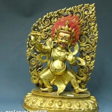 Xd 00798 1" Тибетский Чистая Бронзовый 24 К Золото Позолотить Ваджрапани Махакалы Статуя Будды