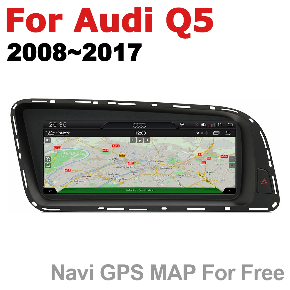 Best Android 7.0 up Car Multimedia player For Audi Q5 8R 2008~2017 MMI WiFi GPS Navi Map Stereo Bluetooth 1080p IPS Screen 0