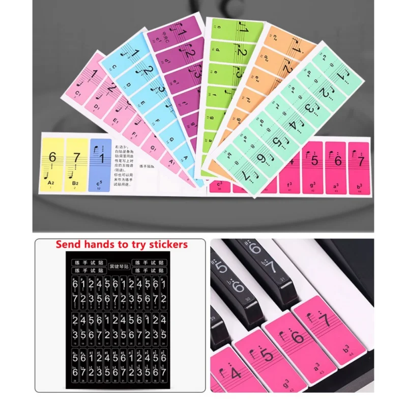

54 61 88 Keys Stickers Music Decal Label Note Piano Keyboard Sound Name Stickers Piano Keyboard Electronic Keyboard