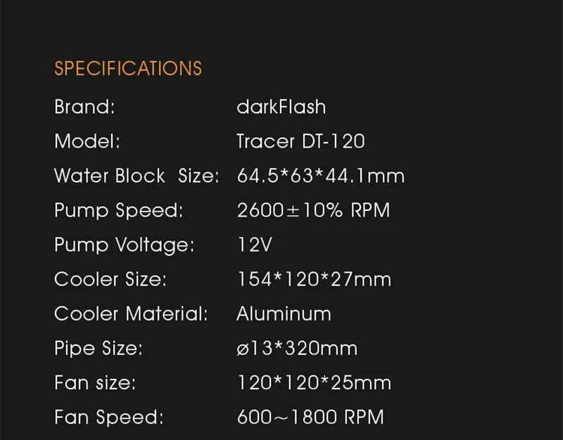 Водяной кулер для ЦП darkFlash Aigo 120 мм бесшумный вентилятор ПК радиатор жидкого