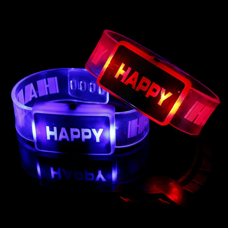 Electric Light Up Luminous Flashing Happy Bracelet Festival Rave Children Watch Led Lighting Toy|Светящиеся в темноте