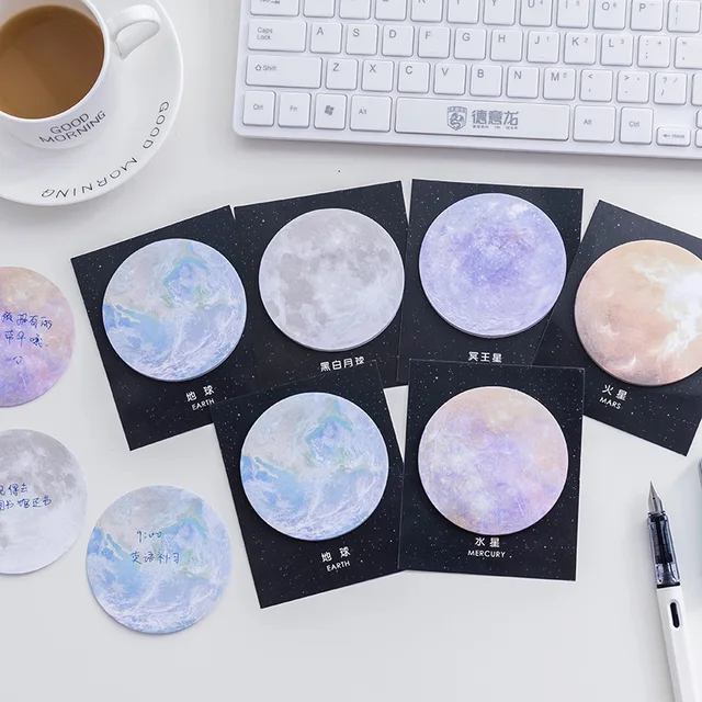 30Pcs/Pack 2018 Hot Sale Planet Earth Pluto Moon Mini Memo Pad N Times Sticky Notes School Supply Bookmark Post it Label Gift