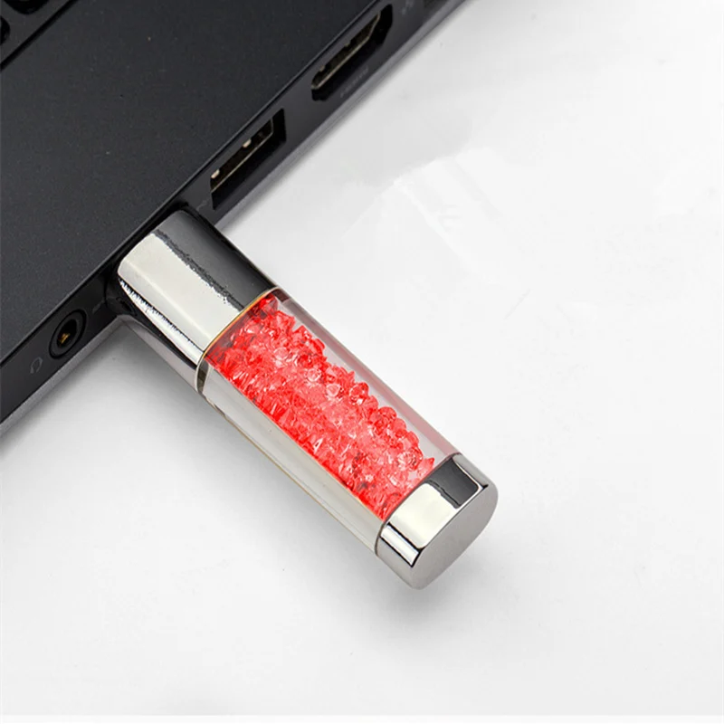 Fashion Real Capacity Usb Flash Drive 32GB 64GB Crystal Pen Drive 16GB Usb Stick 8GB Pendrive Memory Stick U Disk Custom Logo 5