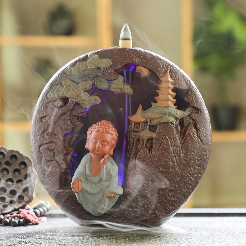 Colorful Lights Backflow Incense Burner Home Incense Burner Tea