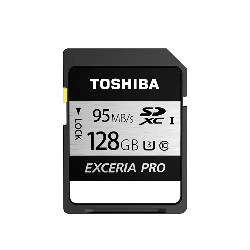 TOSHIBA 128 Гб SD Card 64 Гб оперативной памяти, 32 Гб встроенной памяти класса 10 UHS-III U3 SDHC/SDXC карты памяти SD карты 95 МБ/с. EXCERIA PRO для видеокамеры - Емкость: 128 ГБ