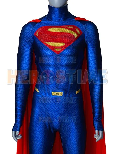 

High Quality 3D Print Man of Steel Superman Cosplay Costume Superman Suit Custom Made Superboy Zentai Bodysuit with Cape Men Boy