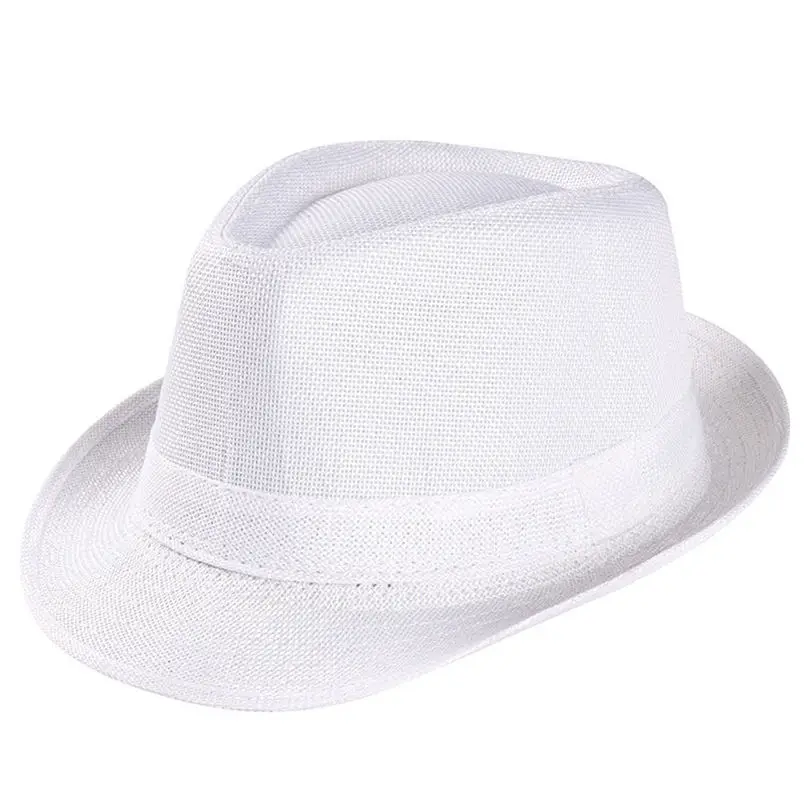 Men Women Caps Summer Sunhat 2018 New Fashion Hot SaleTrilby Gangster Cap Beach Sun Straw Hat Adjustable Band Sunhat #J19 (3)