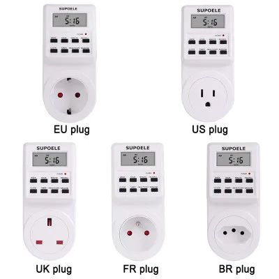 220 В 50 Гц 16А автоматическое вкл/выкл реле таймер розетка цифровой ЖК-дисплей таймер питания энергосберегающий программируемый переключатель времени вилка EU US UK