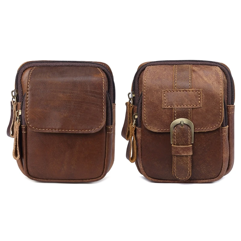 

Vinatge Waist Packs Genuine Leather Men's Waist Bag Men's Belt Money Bag Waist Bag Bust Bag Fanny Pack for Male