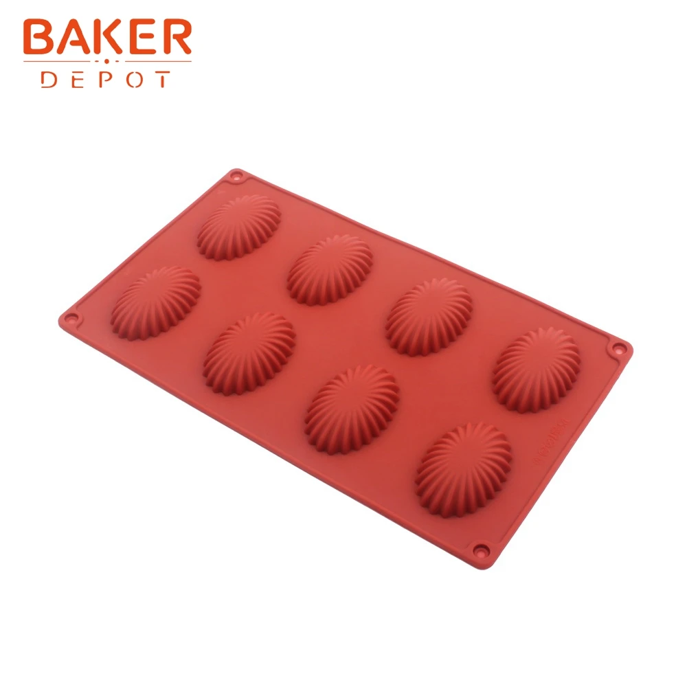 BAKER DEPOT силиконовая форма для торта печенья овальная форма для конфет 8 отверстий украшение для тортов, цветок инструмент для выпечки