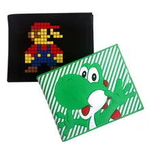 Бумажник с персонажами из мультфильмов Super Mario Bros Yoshi Mario, держатель для карт, кошелек с отделением для монет