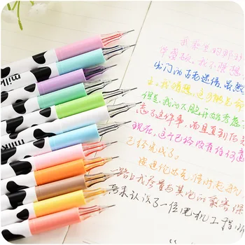 

12 pcs/Lot Milky new color pens 0.5mm liner Gel pen Drawing Stationery office accessories school supplies Canetas escolar FB257