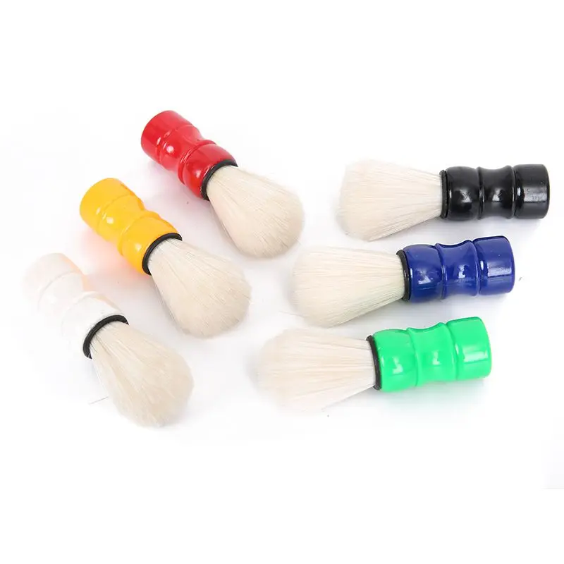 Mayitr 1pc Men's Plastic Handle Beard Mustache Cleaner Barber Shaving Brush Random Color For Salon Barber