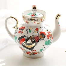 Русский Королевский ручной работы керамический ломонсов красный петух из настоящего золота декоративный чайник мини-чайник