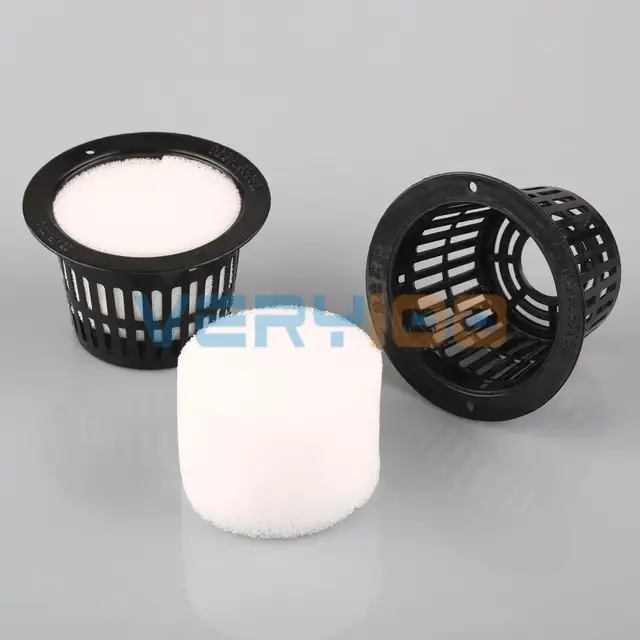 20Set Dia.43mm Mesh Pot Net Basket+Clone Collar Foam Insert Hydroponic Aeroponic Plant