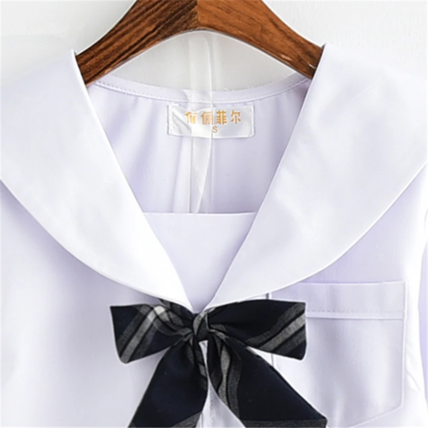 Japanese Style Fashion JK School Uniform College Girl Skirt Pleated Lattice Sailor Dress Tie Cute Girls Cosplay Clothing Set