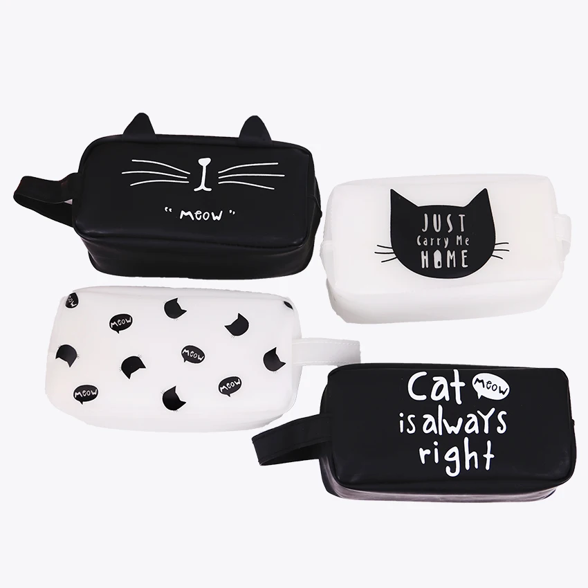 

ZT 1PC Kawaii Cartoon Cat Silica Gel Pencil Case Super Big Capacity School Stationery Bag Gift for Girl Student WJ-SMT111