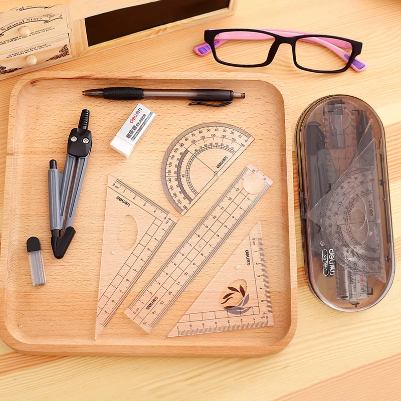 Stationery Ruler For Student Drawing Set math set Compass Rulers Student Stationery Geometry Set Drafting Ruler