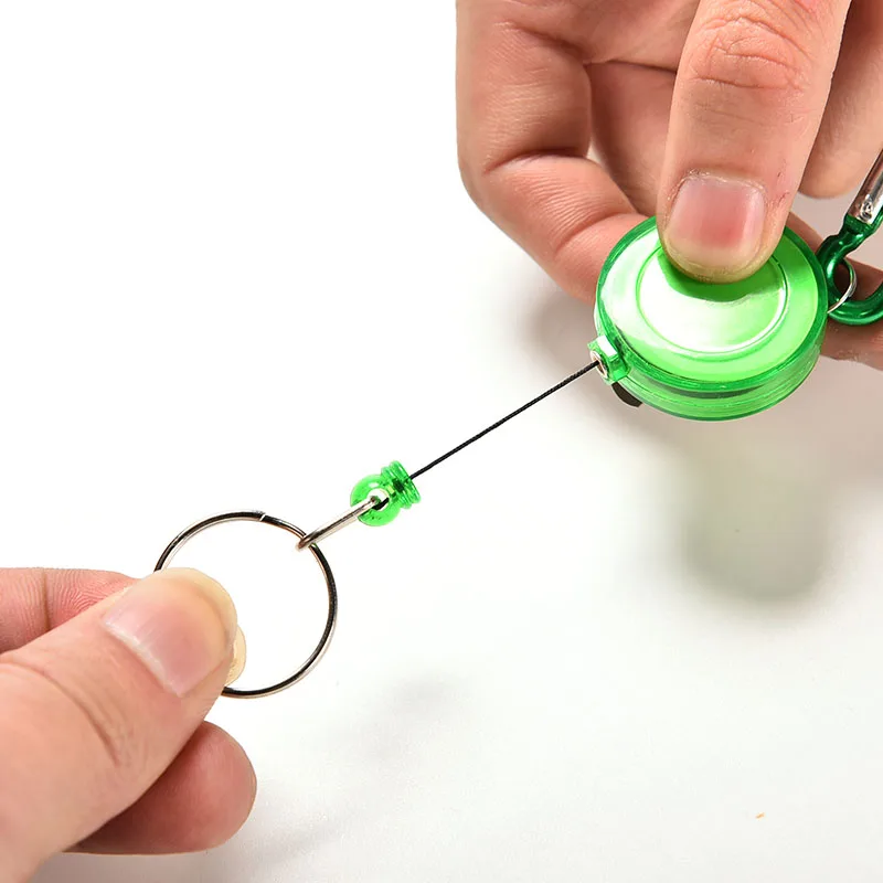 

Retractable Metal Card Badge Holder Colourful Strap Carabiner Clip Card label Key Chain Hot Sale Travel Kits 1PC