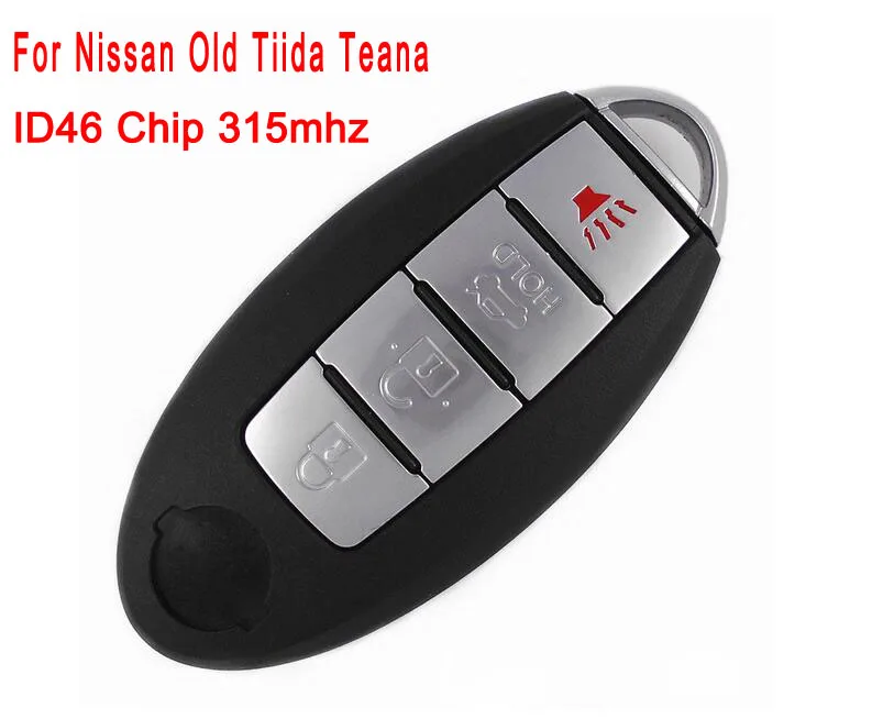 Одежда высшего качества для nissan старые Tiida Teana Smart Remote Key 4 кнопки 315 мГц с ID46 чип Автосигнализация Автозапуск fob