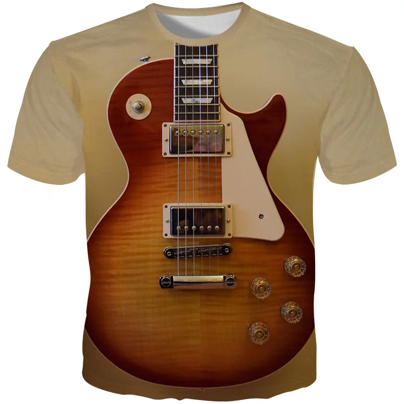

YOUTHUP Newest Men's t shirts 3D Music Guitar Printed Top Tees Summer Short Sleeve Tops Fashion Men t shirts Streetwears