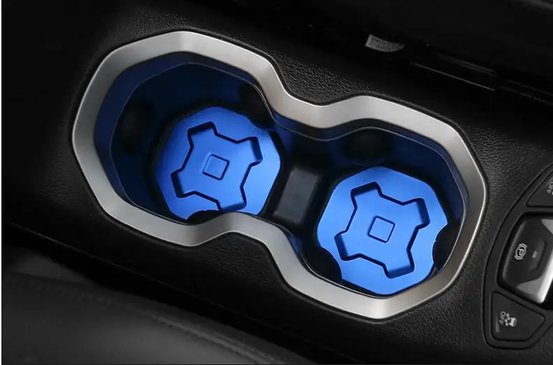 For Jeep Renegade 2015 2016 2017 ABS Chrome plastic Matt Interior Water Cup Holder Frame Trim