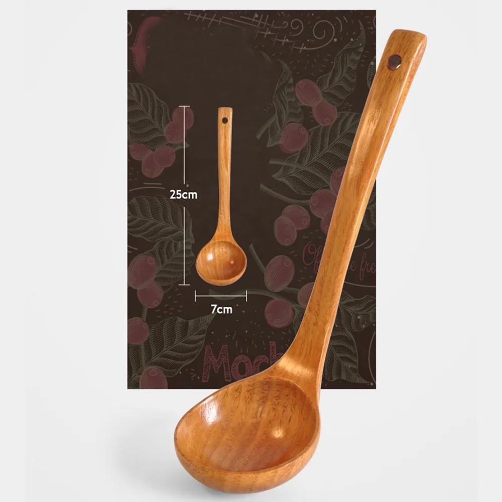 

Soup spoon Wooden Spoon Bamboo Kitchen Cooking Utensil Tool Soup Teaspoon Catering Spoon F80