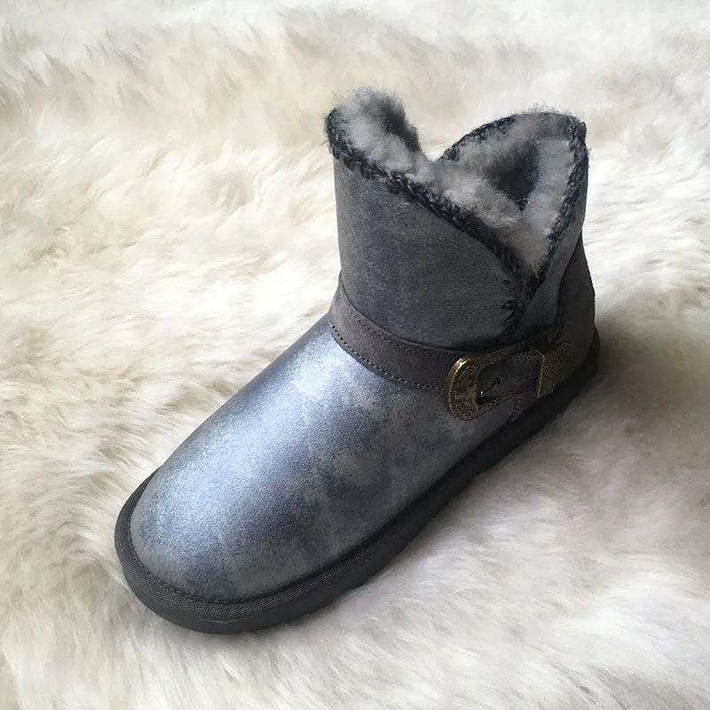 

2018 Stunning New Women Boots Natural Fur Winter Boots Shoes for Women Ankle Boots 100% Genuine Sheepskin Leather Short Boots