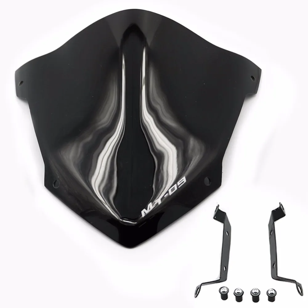 

MT-09 14-16 Motorcycle ABS Plastic Windshield WindScreen w/ Mount Bracket for Yamaha MT 09 MT09 2014 2015 2016