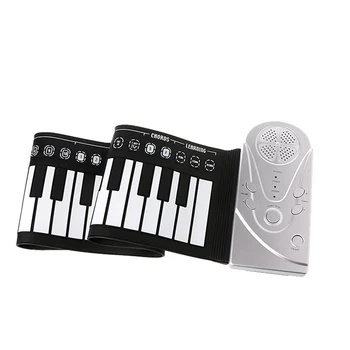 

New Portable Flexible Digital Keyboard Piano 49 Keys Tones Rhythms Electronic Roll Up Piano Toys LMH66