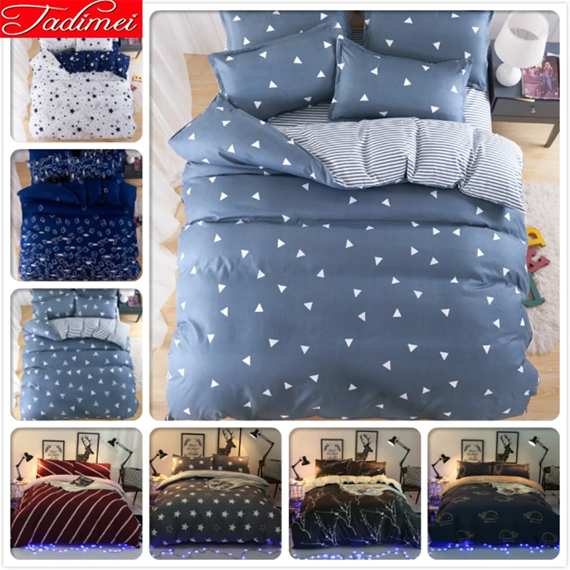 3/4 pcs Bedding Set 150x200 180x200 200x230 220x240 Quilt Comforter Duvet Cover Adult Kids Bed