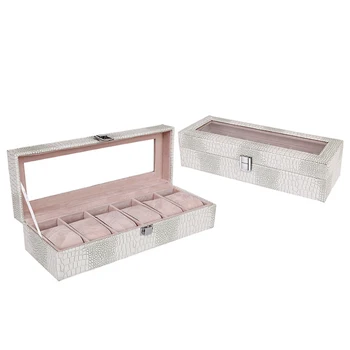 

6 Grid Leather Watch Box Display Case Watch Storage Organizer Box Holder Jewelry Box Bracelet Organizer