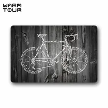 Теплый Тур велосипед с деревянным фоном Крытый/Открытый Добро пожаловать дверной коврик