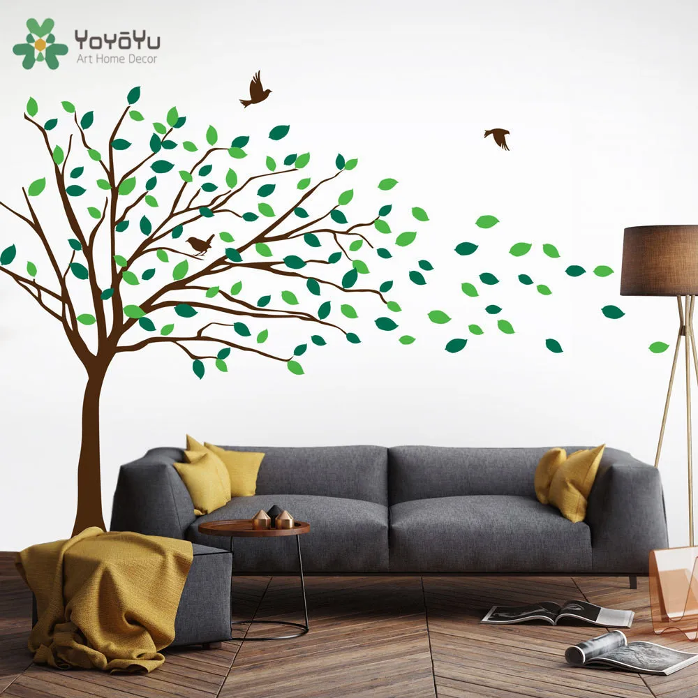 

Kids Nursery Wall Decal Tree Pattern Vinyl Wall Stickers For Kids Rooms Blowing Tree Art Mural Livingroom Baby Bedroom DIY SY141
