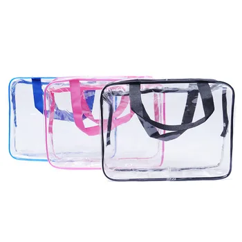 

3 Pcs High Quality Transparent PVC Cosmetic Bag Portable Women Lady Travel Make up Toiletry Bags Makeup Organizer Drop Shipping