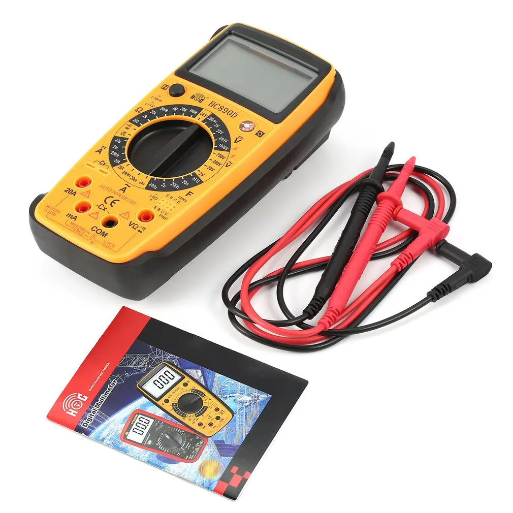HC890D цифровой мультиметр AC DC Вольт Ампер Ом Емкость диод hFE инфракрасный метр