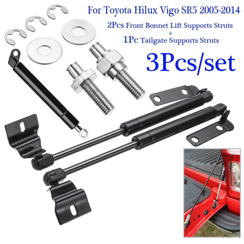 

1 Set 365mm For Hilux Vigo SR5 2005-2014 Front Hood + Rear Door Gas Lift Bracket
