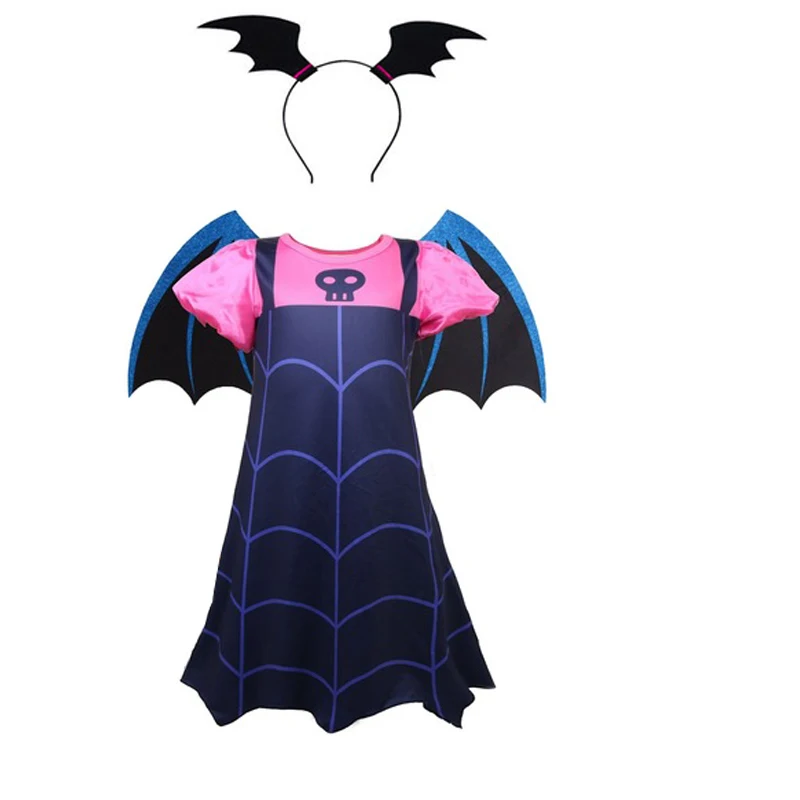 Платье для маленьких девочек Vampirina vestidos, Рождественский костюм принцессы для детей, детская одежда, детские маскарадные платья Маленькая девочка на Хэллоуин