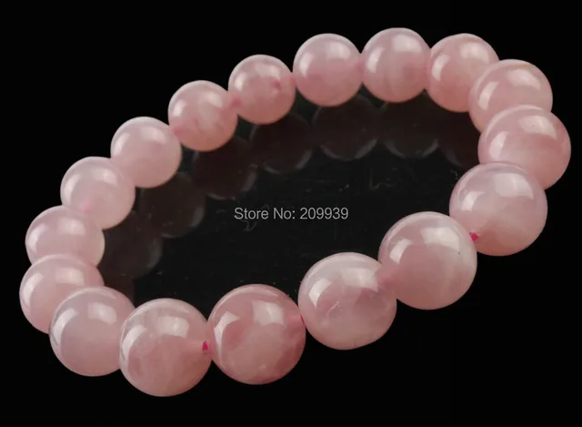 Huij 00928 Natural Madagascar Dark Pink Rose Quartz Crystal Bracelet Huij 00928 Natural Madagascar Dark Pink Rose Quartz Crystal Bracelet Round Bead Aaa 10 Mm 5 2