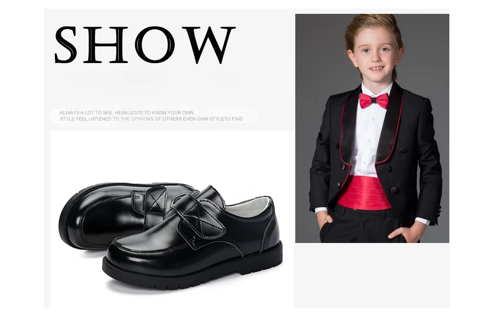 Новые детские кожаные сандалии для мальчиков обувь из натуральной кожи; брендовые Детские ботинки черного цвета; школьные Свадебная церемония, Вечеринка платье обувь