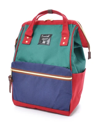 Модный школьный рюкзак anello, высокая парусиновая посылка с принтом, Женский брендовый цветной рюкзак - Цвет: RED GREEN BLUE