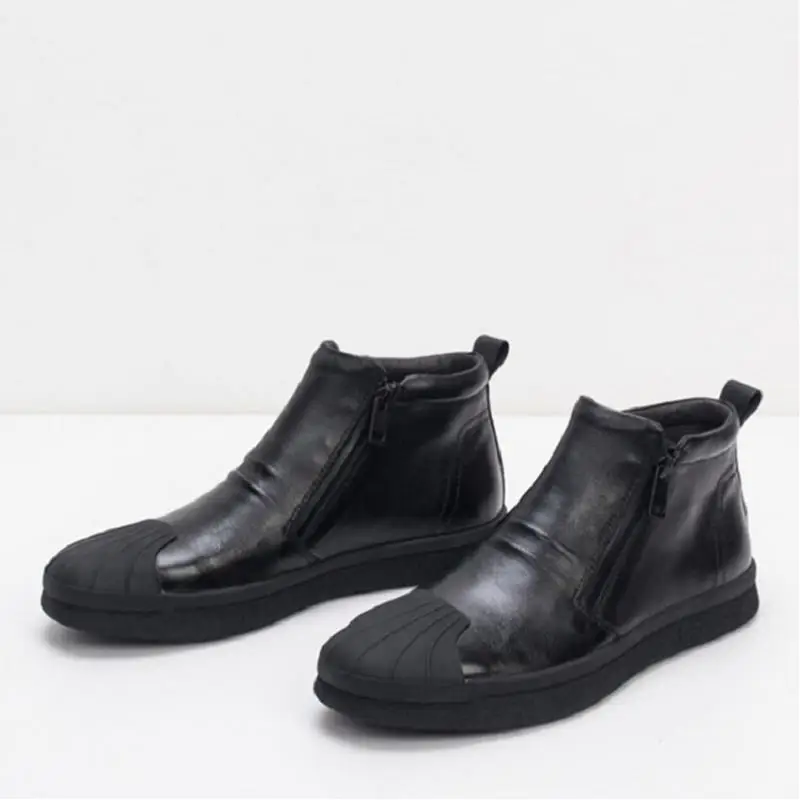 Calçado Clássicas E Botas Zip Da Couro Motocicleta Homme Preto Tornozelo Homens Outono Sapatos De Martin Northmarch Dos Inverno Bottine ZqP0z55