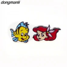 P1377 Dongmanli, 1 пара, новая мода, эмаль, для девочек, детский подарок, ювелирное изделие, Милая Русалочка, серьги-гвоздики для женщин