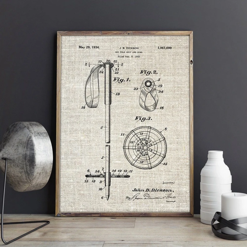 Winter Ski Wall Art Poster Home Decor