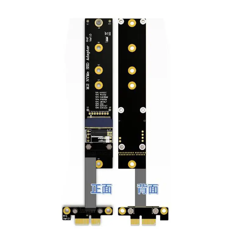 Райзер PCIe PCI e x1 1x к NGFF M.2 M key NVMe SSD адаптер карта удлинитель ленточный 10 см 20 50 80