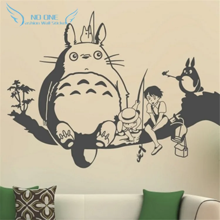 

Free Shipping Creative New DIY wall art Miyazaki Totoro wall stickers kids rooms home decoration wall stickers living room